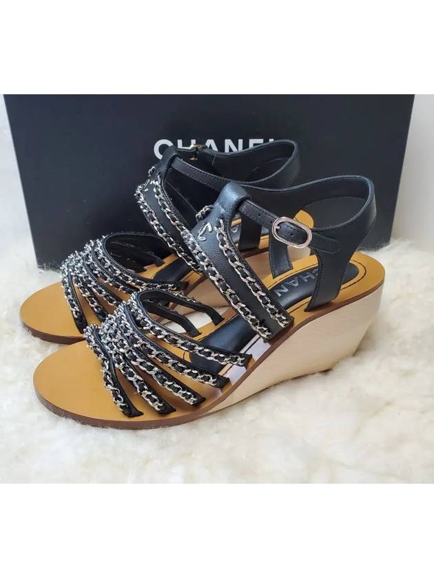 Logo chain wedge heel sandals sandals G35867 - CHANEL - BALAAN 3