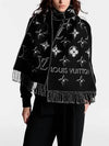 LV Essential Monogram Shine Wool Scarf Black - LOUIS VUITTON - BALAAN 7