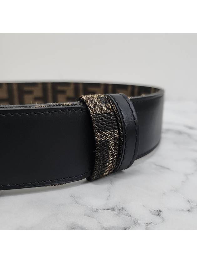 FF Fabric Reversible Leather Belt Black - FENDI - BALAAN 10