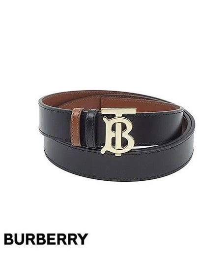 Logo Buckle Leather Belt Black - BURBERRY - BALAAN 2