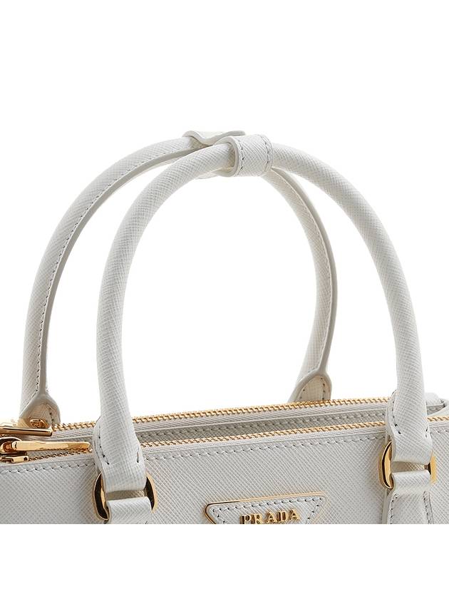 Galleria Saffiano Leather Small Tote Bag White - PRADA - BALAAN 9