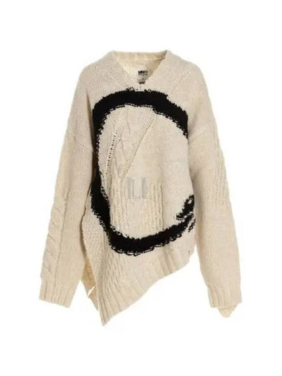 Women's Oversized Wool Knit Top White - MAISON MARGIELA - BALAAN 2