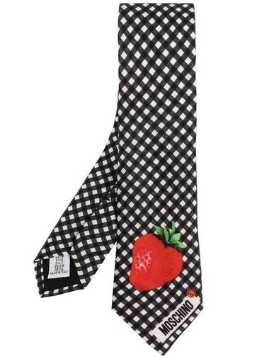 Moschino Silk Tie With Print, Men's, Black - MOSCHINO - BALAAN 1