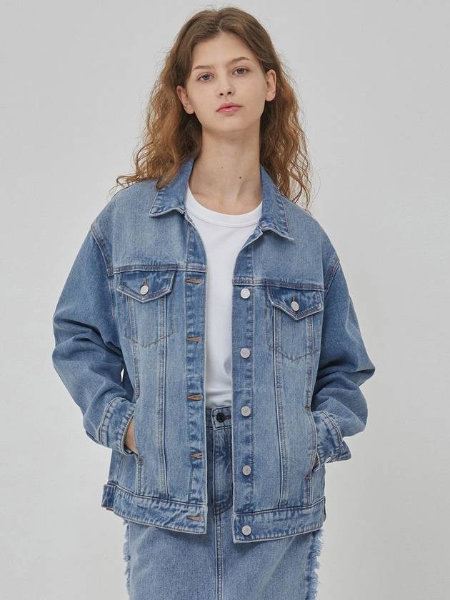 Denim Classic Trucker Jacket Blue - RYUL+WAI: - BALAAN 1