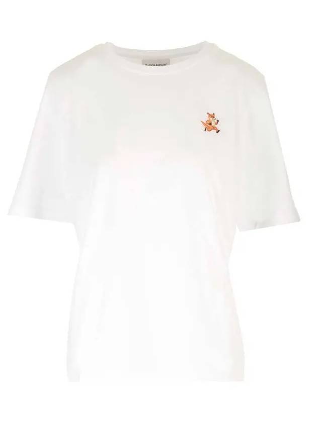 Speedy Fox Patch Comfort Short Sleeve T Shirt White - MAISON KITSUNE - BALAAN 3