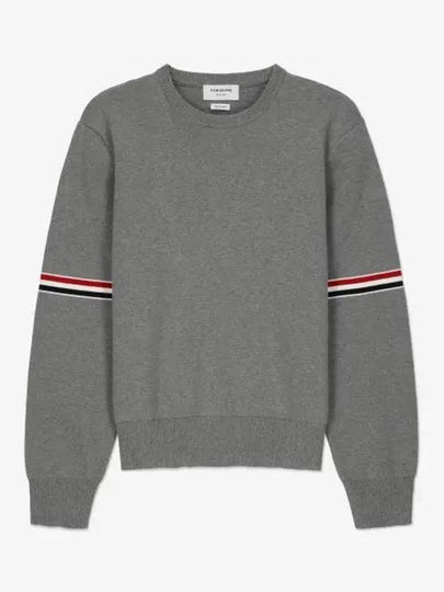 Men's Milan Stitch Armband Crew Neck Knit Top Light Grey - THOM BROWNE - BALAAN 2