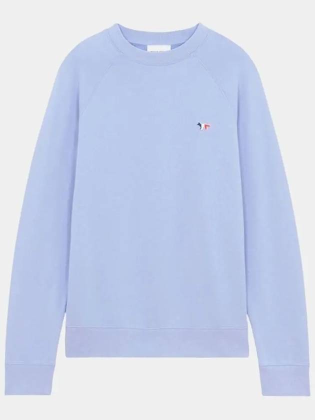 Tri Color Fox Patch Sweatshirt Light Blue - MAISON KITSUNE - BALAAN.