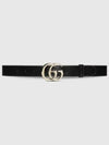 GG Marmont Thin Leather Belt Black - GUCCI - BALAAN 2