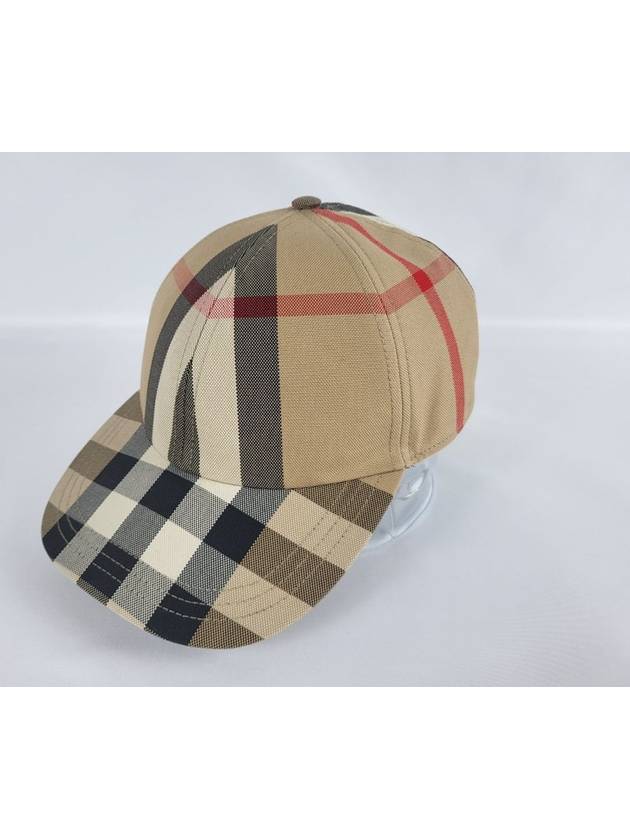 Embroidered Logo Check Cotton Ball Cap Beige - BURBERRY - BALAAN 3