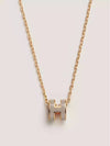 Mini Pop H Pendant Necklace Gold Marron Glace - HERMES - BALAAN 2