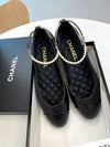 Ballerina Flat Shiny Lambskin Metal Imitation Pearls & Black - CHANEL - BALAAN 11