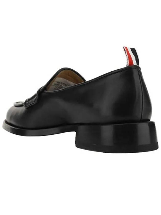 Men's Vitello Flexible Leather Sole Soft Penny Loafer Black - THOM BROWNE - BALAAN 4