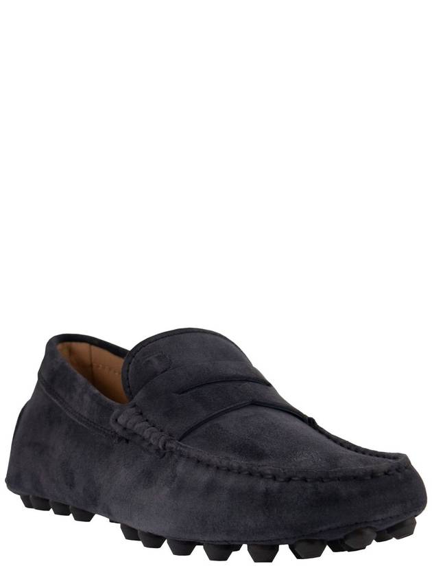 Gommino Bubble Suede Driving Shoes Blue - TOD'S - BALAAN 3