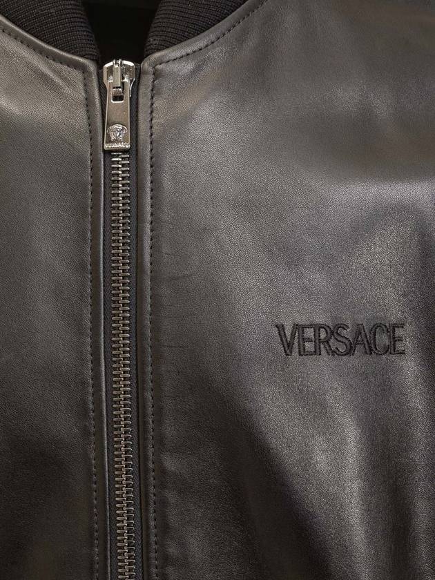 Leather Jacket 10138671A09813 1B000 Black - VERSACE - BALAAN 5