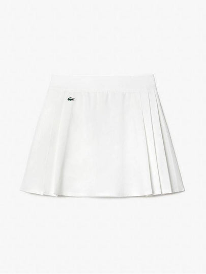 Logo Mini Side Pleats Skirt White - LACOSTE - BALAAN 2