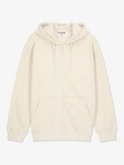 Logo Zip-Up Hoodie Cream - GANNI - BALAAN 2