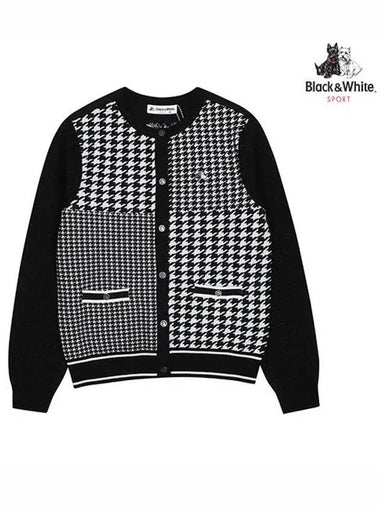 Women s variant houndstooth knit cardigan 2804LXKR BLACK - BLACK&WHITE - BALAAN 1