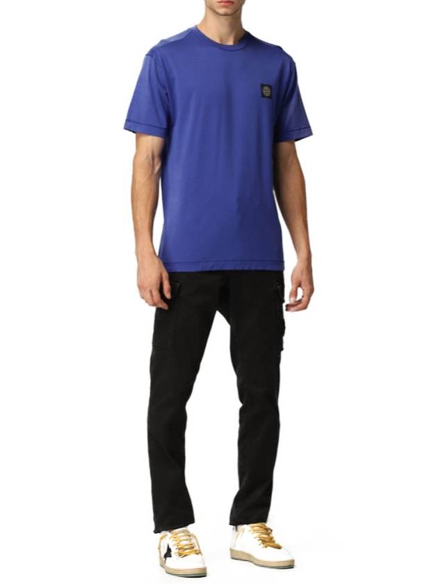 Mini Waffen Logo Patch Short Sleeve TShirt Blue - STONE ISLAND - BALAAN 3