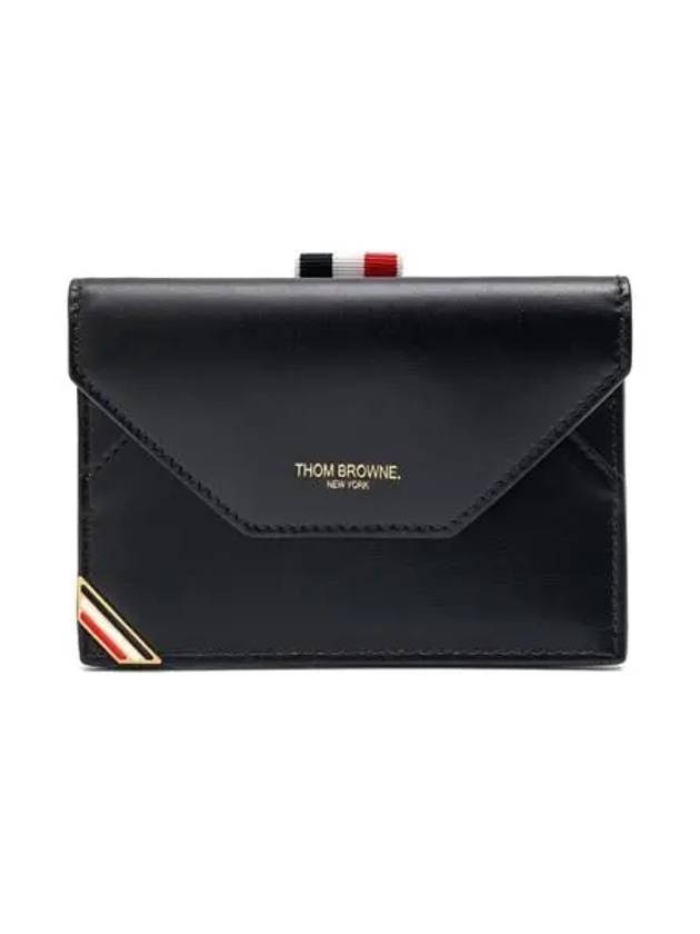 Envelope Enamel Card Wallet Black - THOM BROWNE - BALAAN 2