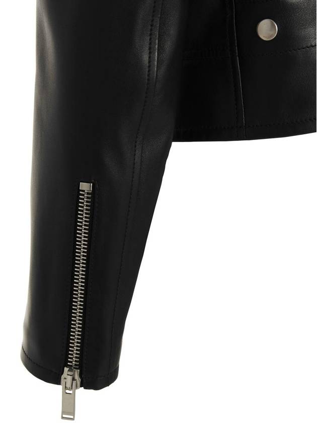 Classic Lambskin Biker Jacket Black - SAINT LAURENT - BALAAN 5