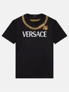 Chain Embellished Short Sleeve T-shirt Black - VERSACE - BALAAN 2