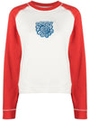 Isoli Ragran Logo Contrast Sleeve Sweatshirt White Red - GANNI - BALAAN 1