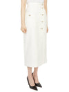 Women's Cotton Canvas Wrap H-Line Skirt White - GUCCI - BALAAN.