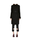 Women's Panel Detail Cashmere Wool Blend Trench Coat Black - BURBERRY - BALAAN 2