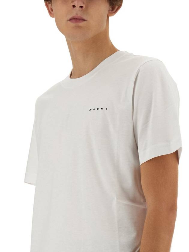 Logo Cotton Short Sleeve T-Shirt White - MARNI - BALAAN 5