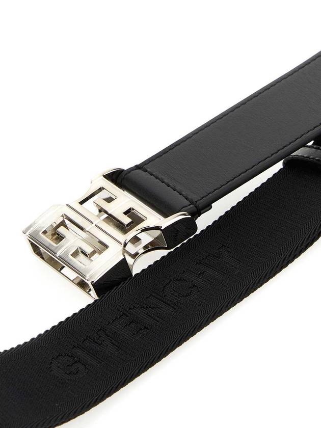 4G Logo Buckle Reversible Leather Belt Black - GIVENCHY - BALAAN 4