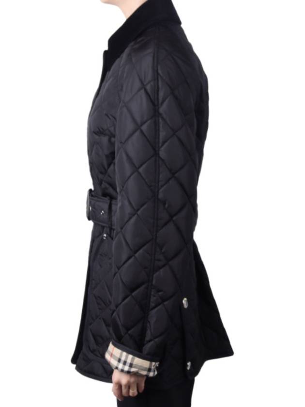 Diamond Quilted Nylon Jacket Black - BURBERRY - BALAAN 5