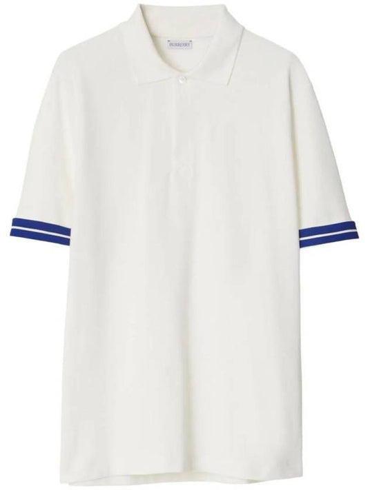 Men's Cotton Polo Shirt White - BURBERRY - BALAAN 1