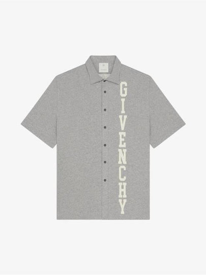 College Cotton Short Sleeve Shirt Grey - GIVENCHY - BALAAN 2