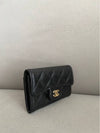 Classic snap flap card wallet caviar black gold AP0214 - CHANEL - BALAAN 5
