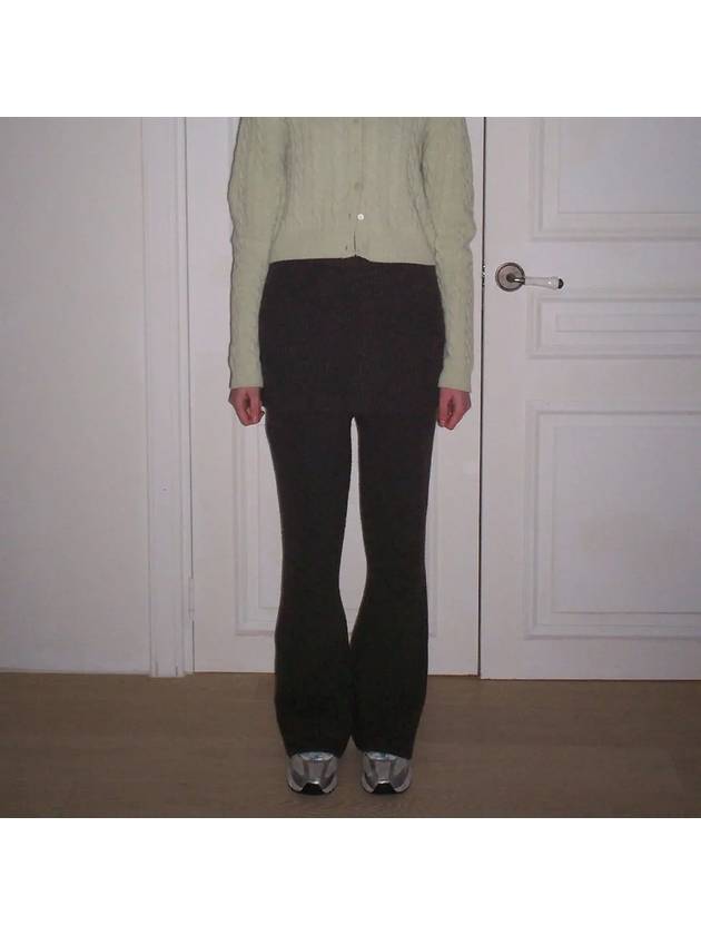 Skirt Layered Bootcut Knit Pants Brown - LETTER FROM MOON - BALAAN 8