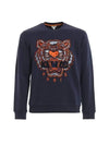 Embroidered Tiger Crew Neck Sweatshirt Navy - KENZO - BALAAN 4