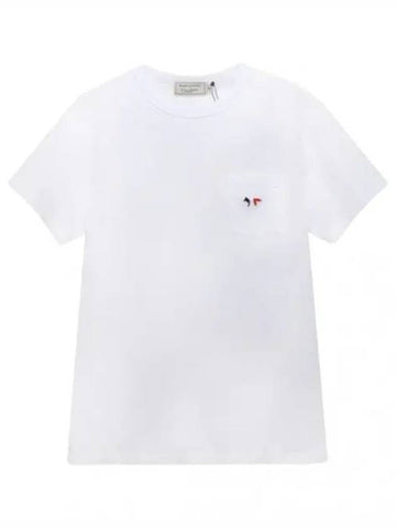 Tricolor Fox Patch T Shirt Short Sleeve Women s Tee - MAISON KITSUNE - BALAAN 1