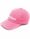 Men's Embroidery Logo Ball Cap Pink - PALM ANGELS - BALAAN 1