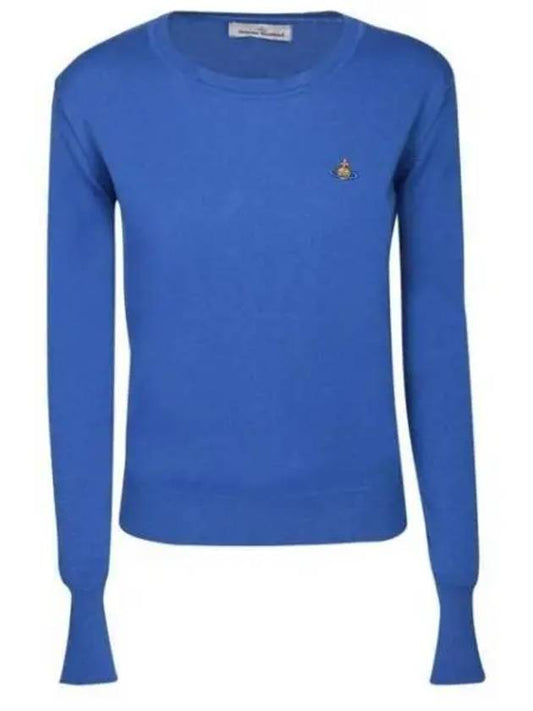 ORB Embroid Logo Knit Top Blue - VIVIENNE WESTWOOD - BALAAN 2