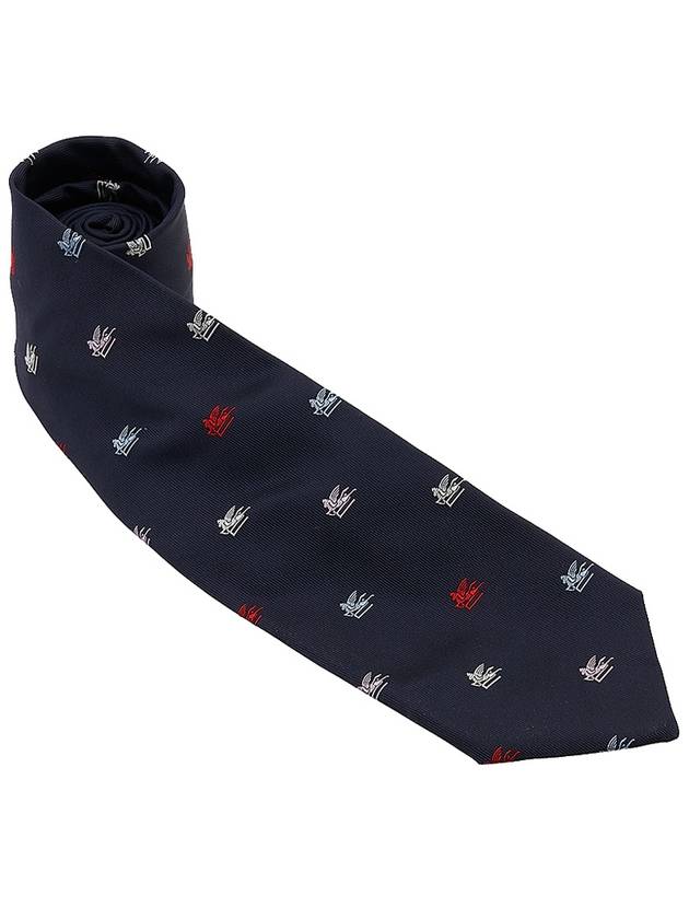 Pegasus Logo Silk Tie Navy - ETRO - BALAAN 3