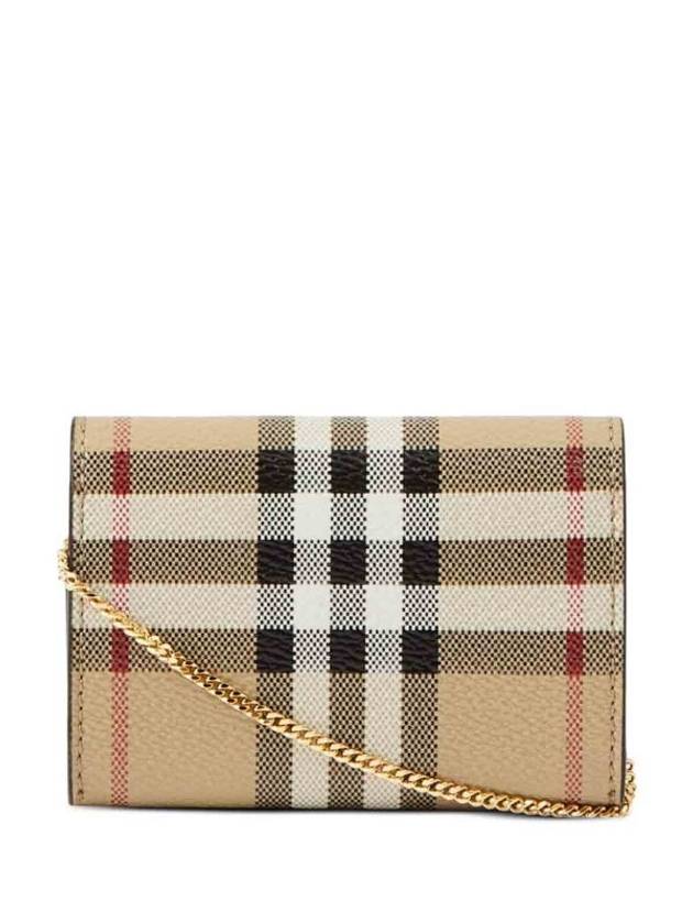 Check Detachable Chain Strap Wallet Archive Beige - BURBERRY - BALAAN 3