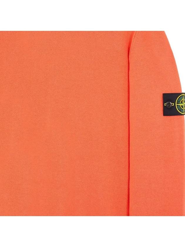 Wappen Patch Crew Neck Soft Cotton Knit Top Orange - STONE ISLAND - BALAAN 5