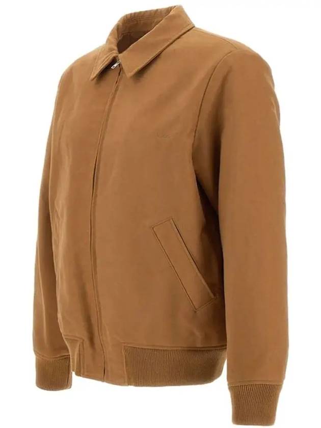 Gilles Embroidered Logo Blouson Jacket Caramel - A.P.C. - BALAAN 5