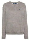 Embroidered Logo Cotton Sweatshirt Grey - POLO RALPH LAUREN - BALAAN 2