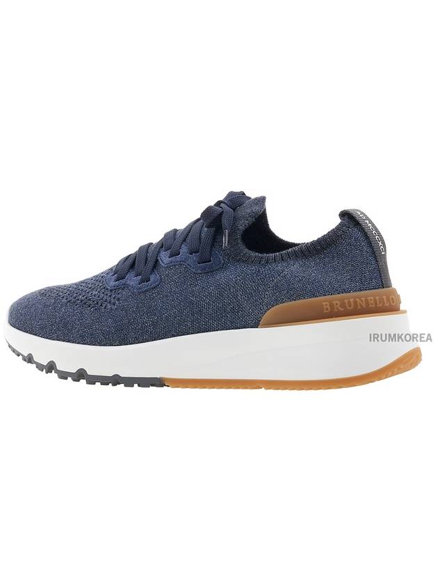 Stretch Knit Low Top Sneakers Blue - BRUNELLO CUCINELLI - BALAAN 4