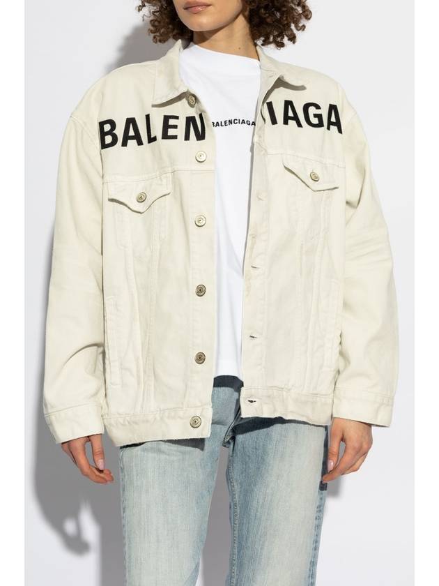 Balenciaga Denim Jacket With Logo, Women's, White - BALENCIAGA - BALAAN 3