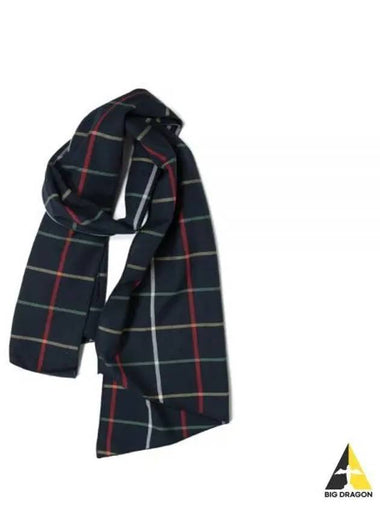 24 Long Scarf Navy Cotton Windowpane 24S1H001 OR384 ES061 - ENGINEERED GARMENTS - BALAAN 1