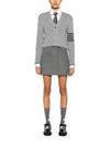 4 Bar Cable Wool Crop Cardigan Grey - THOM BROWNE - BALAAN 6