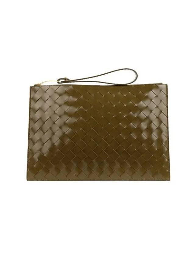 Intrecciato Clutch Bag Khaki - BOTTEGA VENETA - BALAAN 3