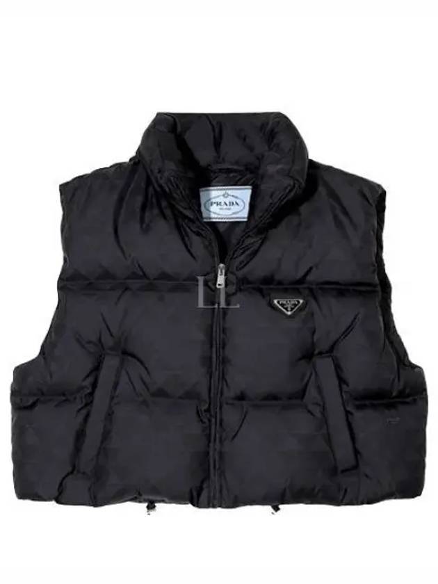 Triangle Logo Re-nylon Down Vest Black - PRADA - BALAAN 2